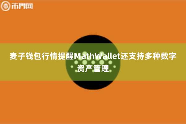 麦子钱包行情提醒MathWallet还支持多种数字资产管理